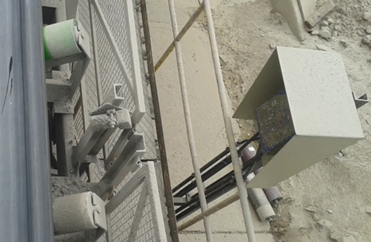 Main electrical enclosure mounted at the conveyor
